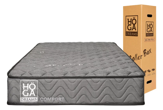 Colchón Comfort Resorte Bonnell 1.5 Plazas / Alto 21cm Color Gris